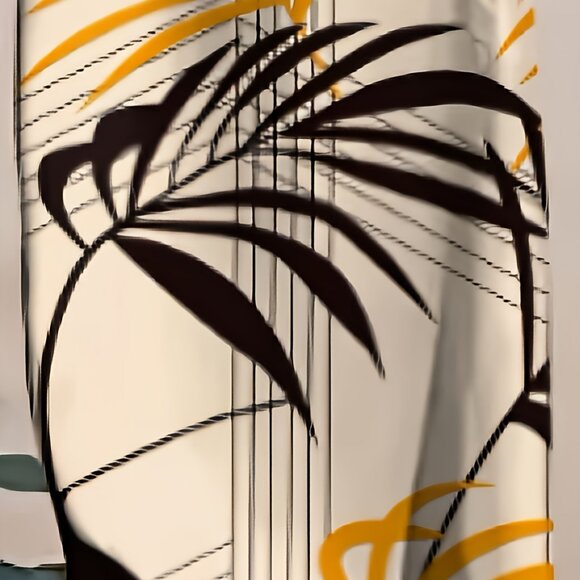 Women’s Tropical Palm Leaf Wide-Leg Pants – Size L - Picture 6 of 6